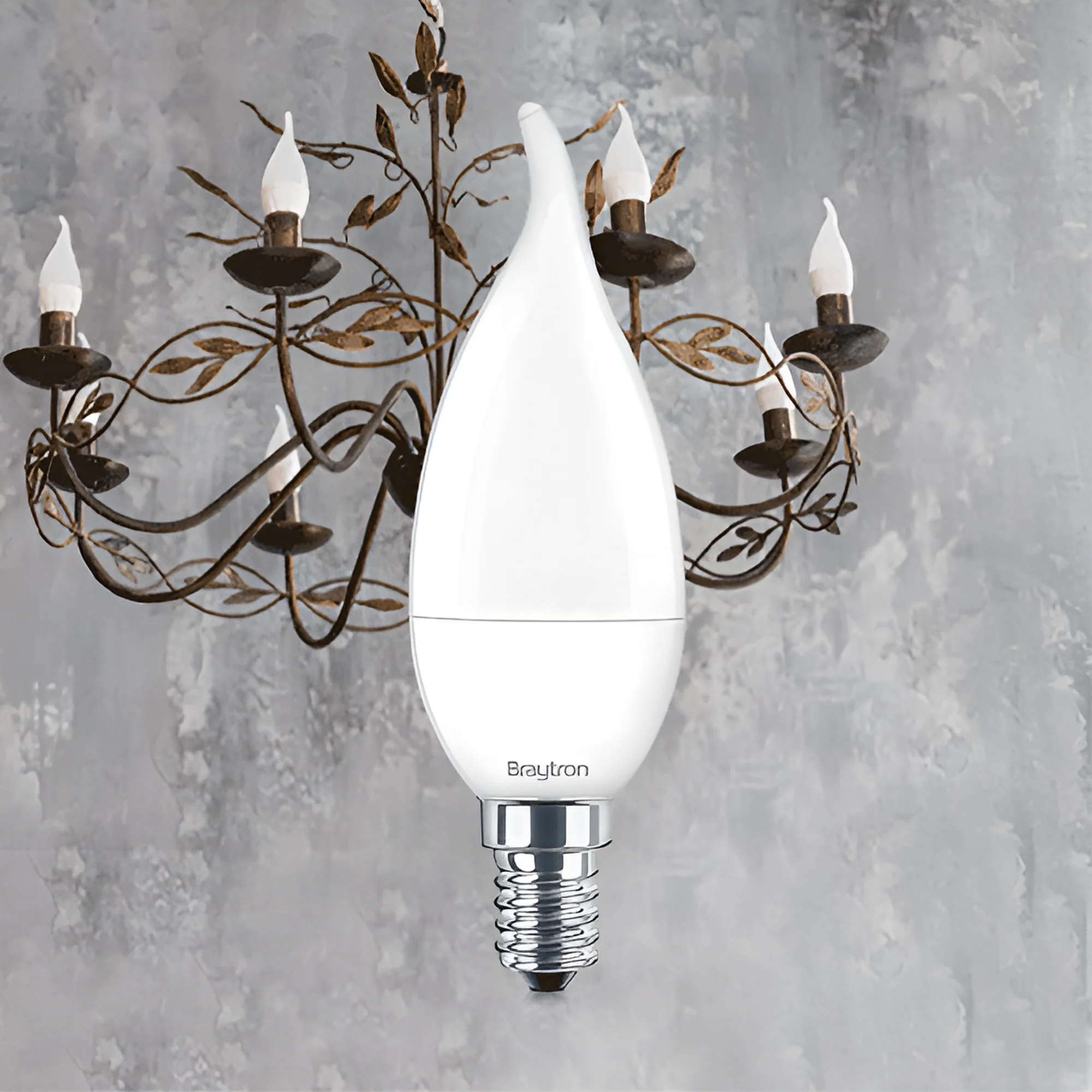 LED sijalica sveća uvijena 5W E14 3000K toplo belo Braytron Advance