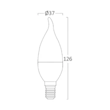LED sijalica sveća uvijena 5W E14 3000K toplo belo Braytron Advance