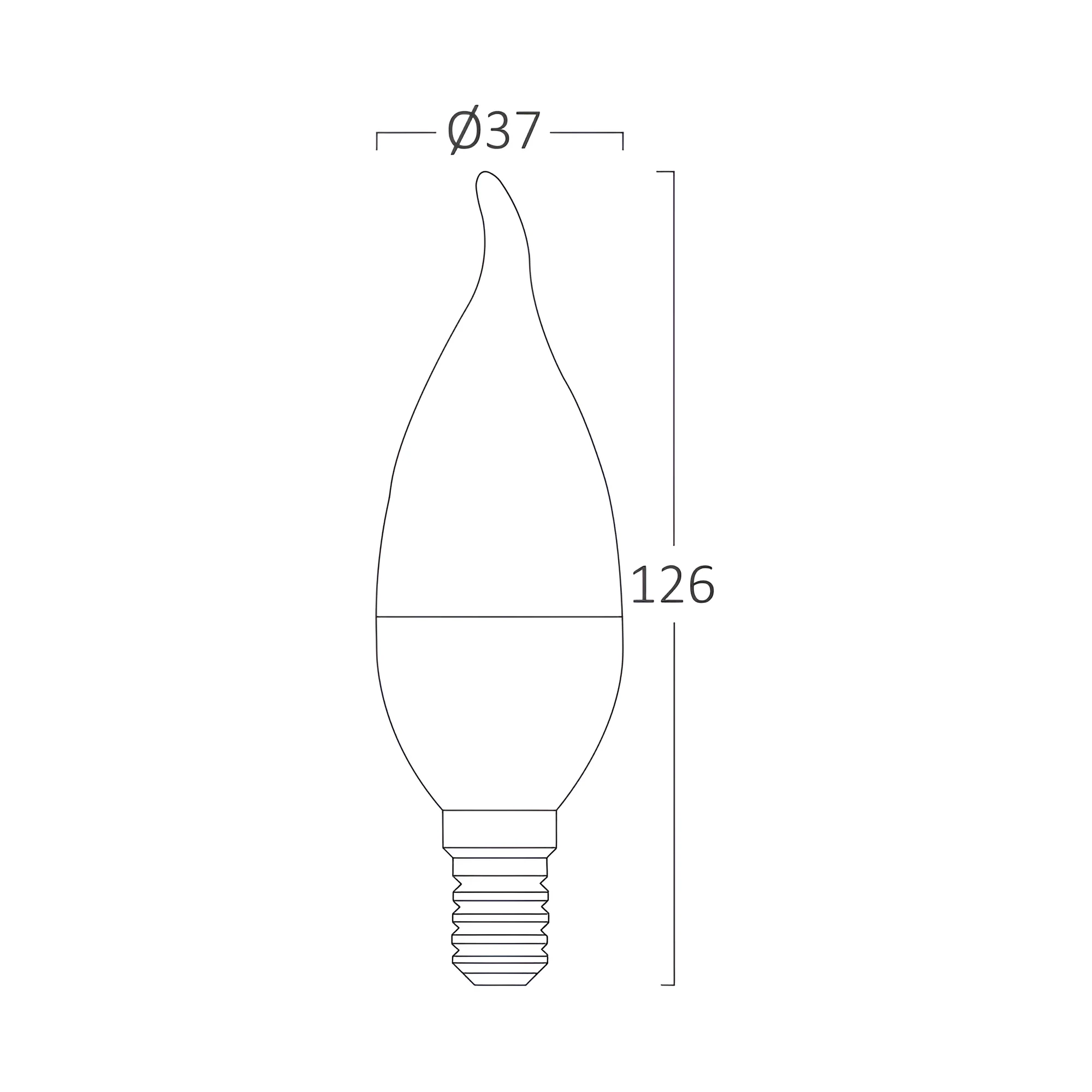 LED sijalica sveća uvijena 5W E14 3000K toplo belo Braytron Advance - Slika 3