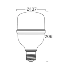 LED sijalica T140 50W E27 6500K hladno belo Braytron Advance