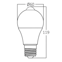 LED sijalica sa senzorom pokreta A60 9 W E27 3000K