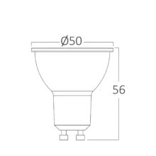 LED sijalica GU10 staklena dimabilna 5,5W 3000K 38° Braytron Premium