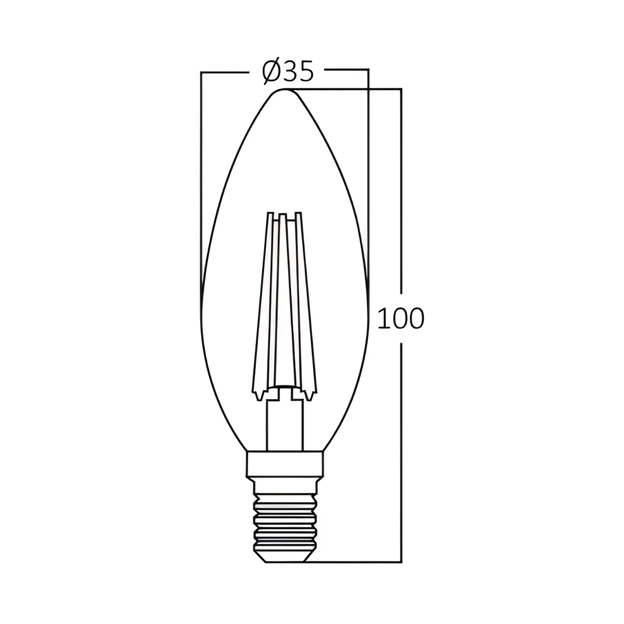 LED filament sijalica sveća 4W E14 providna 3000K Braytron Advance - Slika 3
