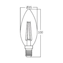 LED filament sijalica sveća dimabilna 4W E14 providna 3000K Braytron Advance