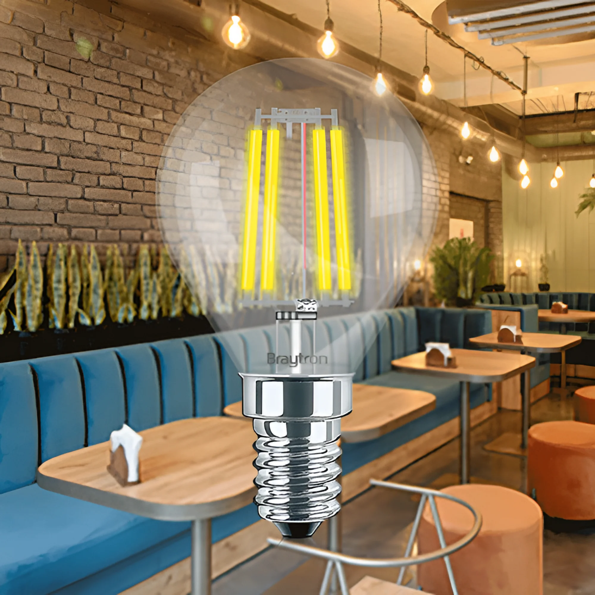 LED filament sijalica mini kugla 4W E14 providna 3000K Braytron Advance