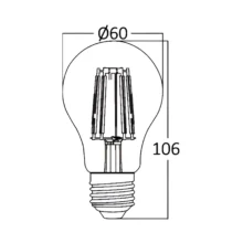 LED filament sijalica A60 7W E27 providna 3000K Braytron Advance