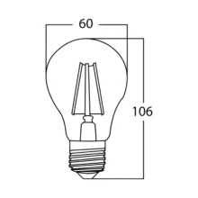 LED filament sijalica A60 dimabilna 8W E27 providna 3000K Braytron Advance
