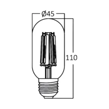 LED filament sijalica T45 cev 4W E27 providna 3000K Braytron Advance