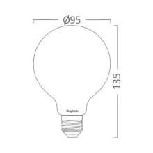 LED filament sijalica globus G95 7W E27 amber 6500K Braytron Advance