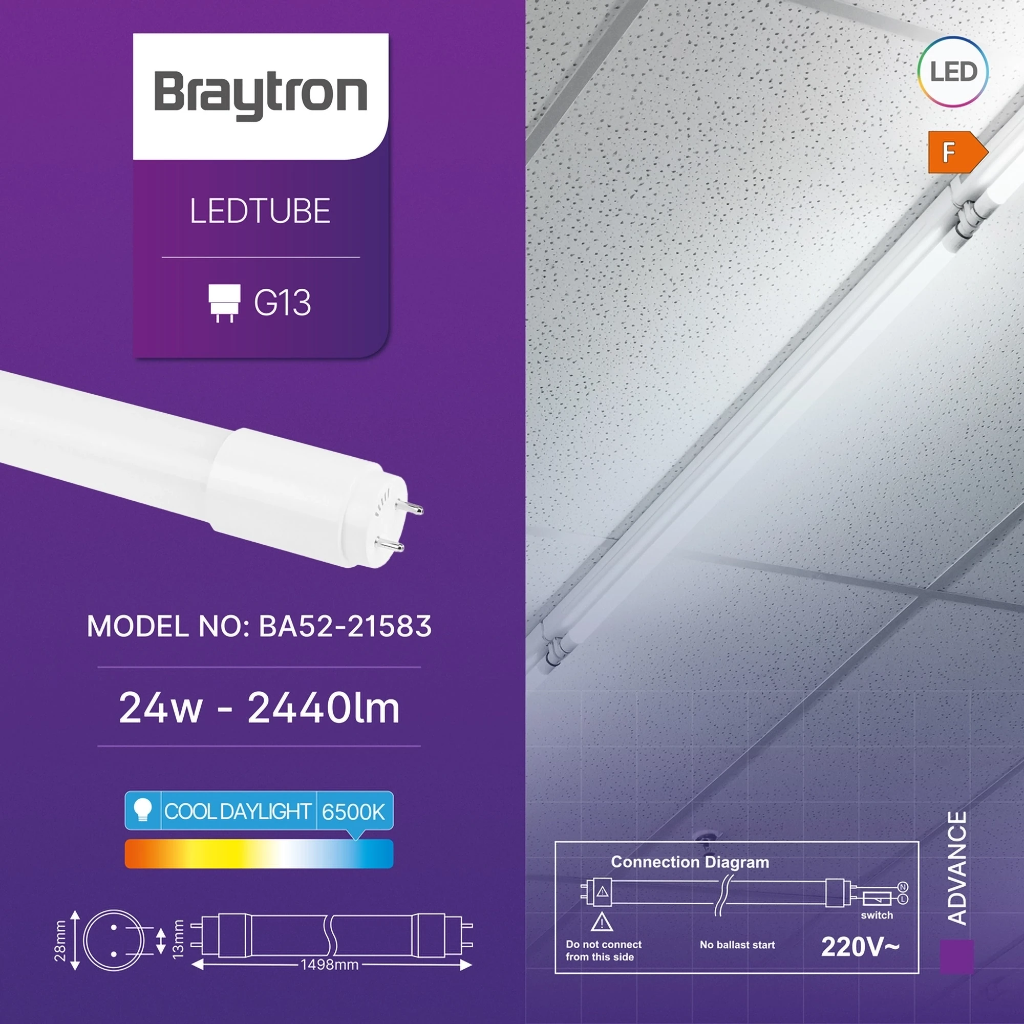 LED cev T8 24 W 150 cm jednostrana 6500K - Слика 3