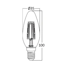 LED filament sijalica sveća 4W E14 amber 2200K Braytron Advance