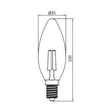 LED filament sijalica sveća dimabilna 4W E14 amber 2200K Braytron Advance