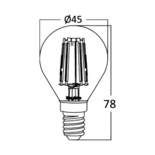 LED filament sijalica mini kugla 4W E14 amber 2200K Braytron Advance