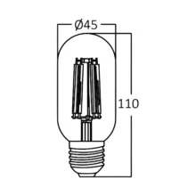LED filament sijalica T45 cev 4W E27 amber 2200K Braytron Advance