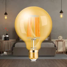 LED filament sijalica globus G125 6W E27 amber 2200K Braytron Advance