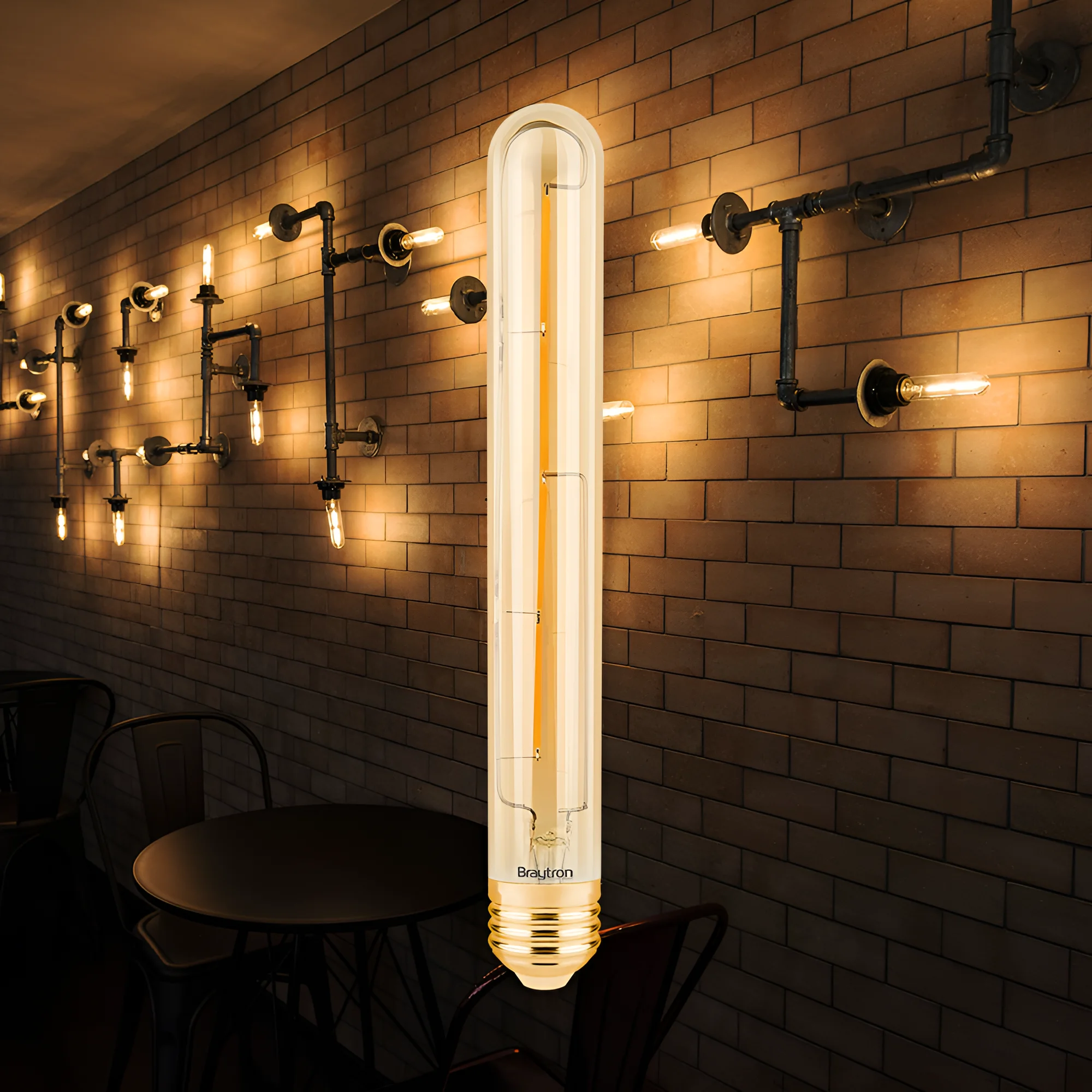 LED filament sijalica T30 cev dimabilna 6W E27 amber 2200K Braytron Advance
