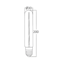 LED filament sijalica T30 cev dimabilna 6W E27 amber 2200K Braytron Advance