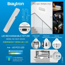 LED punjiva lampa BM60 60 LED 6500K