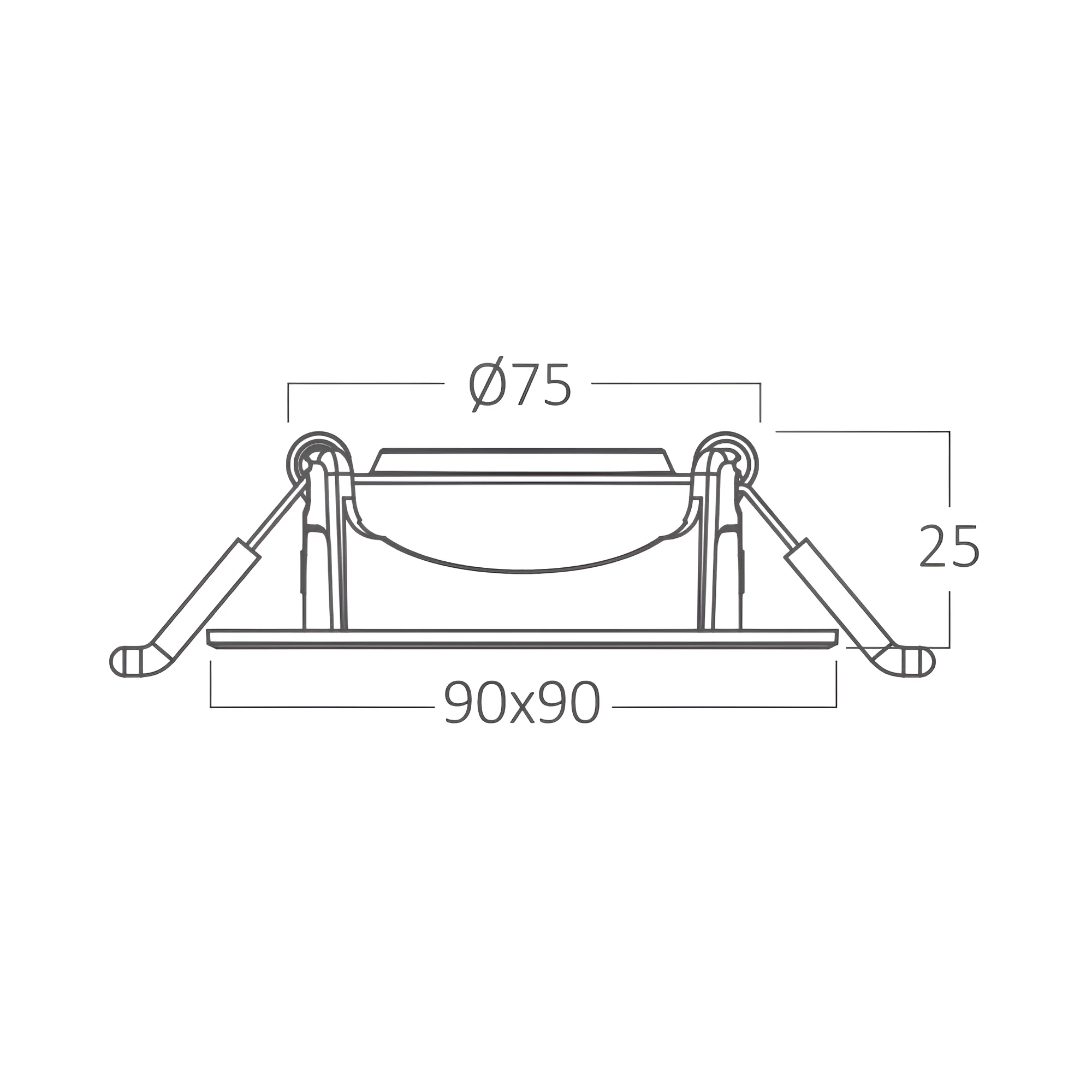 LED spot svetiljka kvadratna 5W bela 3000K IP20 Braytron SpotLED G1 - Слика 6