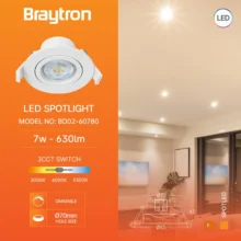 Dimabilna LED spot svetiljka okrugla 7W bela CCT IP20 Braytron SpotLED G3