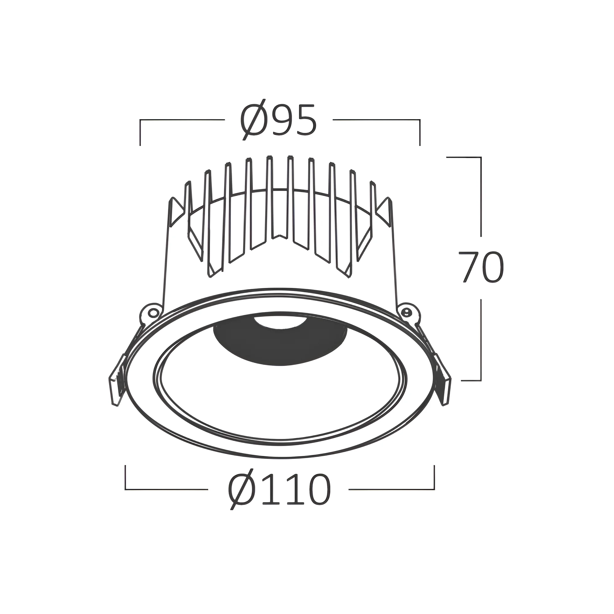 LED downlight ugradni 20W bela sa crnom CCT IP20 Braytron LineX - Слика 6