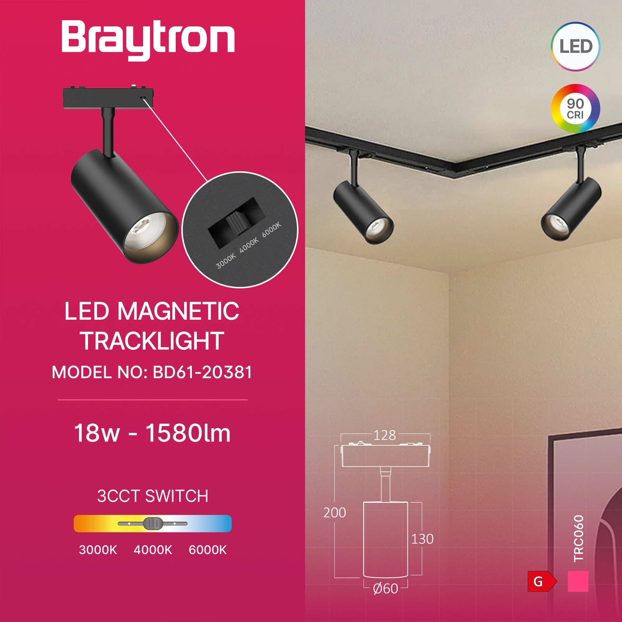 Magnetni spot reflektor 18W CCT 48VDC Magna Pro - Slika 3