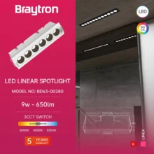 LED linijska svetiljka 9W 3IN1 bela Braytron LineX