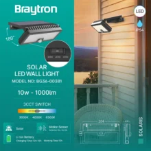 Solarna zidna svetiljka Bry Solaris W3 10W CCT 3u1 IP54