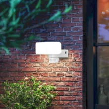LED zidna spoljna svetiljka kvadratna 30W 4000K sa senzorom bela IP54 Braytron Miles