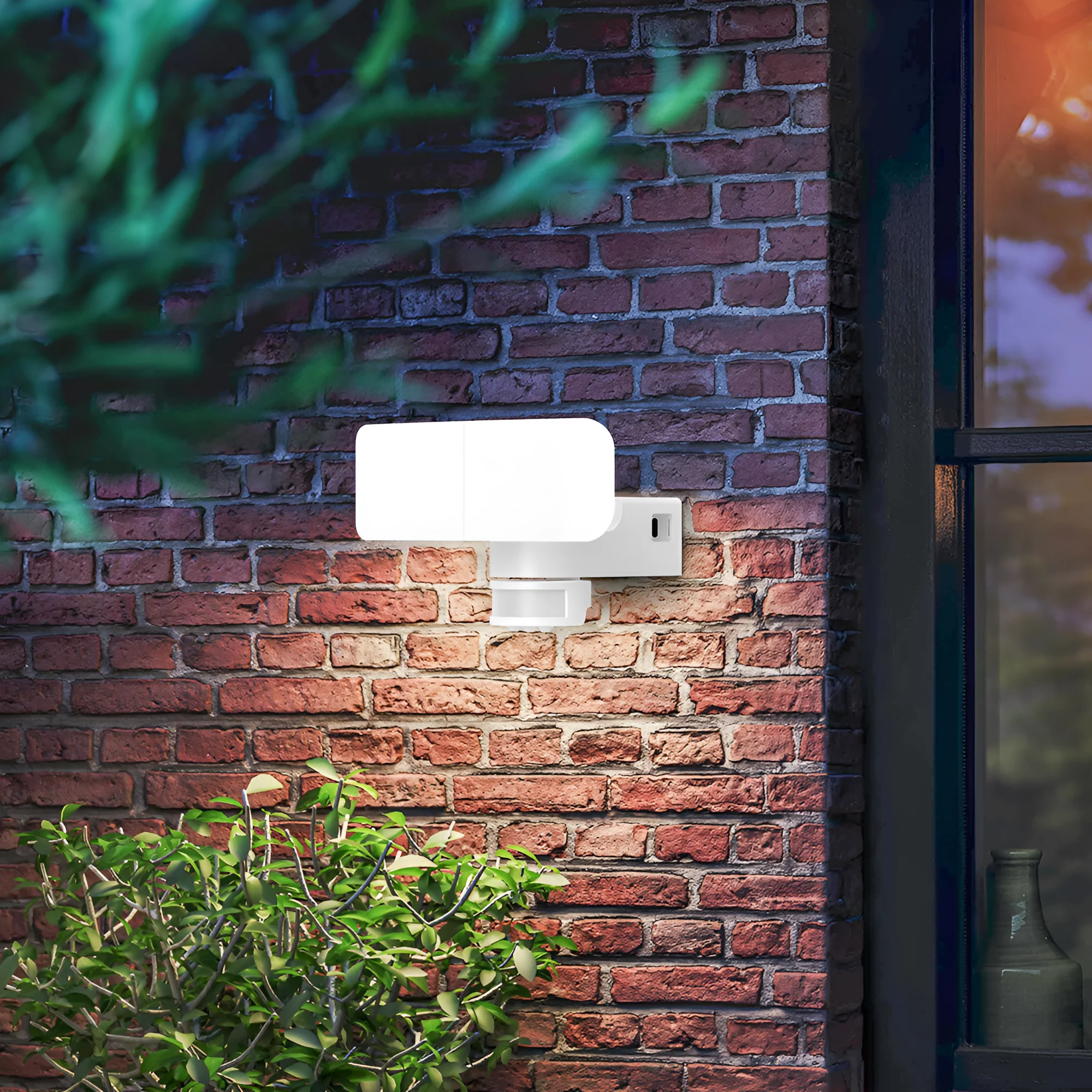 LED zidna spoljna svetiljka kvadratna 30W 4000K sa senzorom bela IP54 Braytron Miles