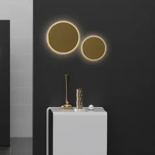 LED zidna spoljna svetiljka okrugla 12W CCT zlatna IP65 Braytron Palermo