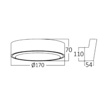 LED zidna spoljna svetiljka okrugla 12W 6500K siva IP65 Braytron Walls D