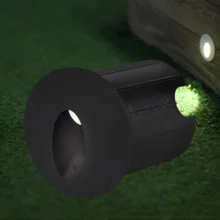LED mini zidna spoljna svetiljka okrugla 2W 3000K crna IP65 Braytron Vector