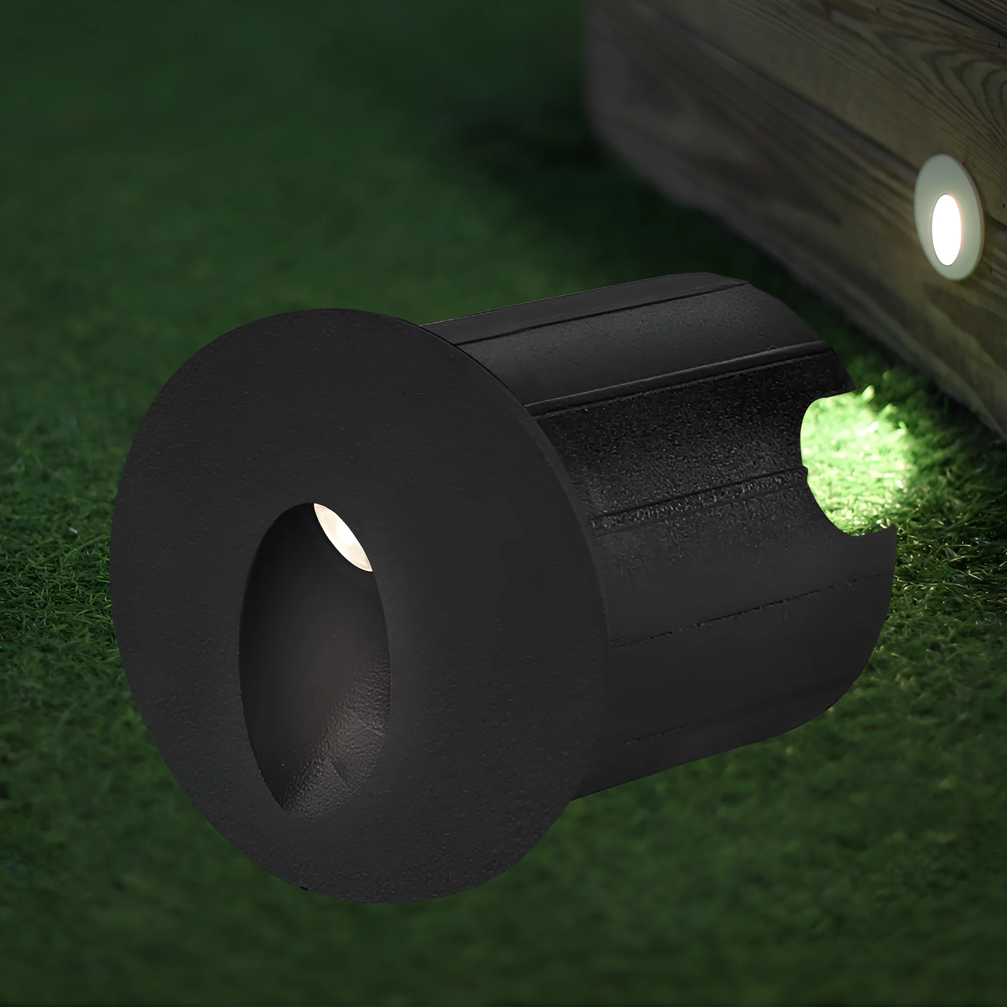 LED mini zidna spoljna svetiljka okrugla 2W 3000K crna IP65 Braytron Vector
