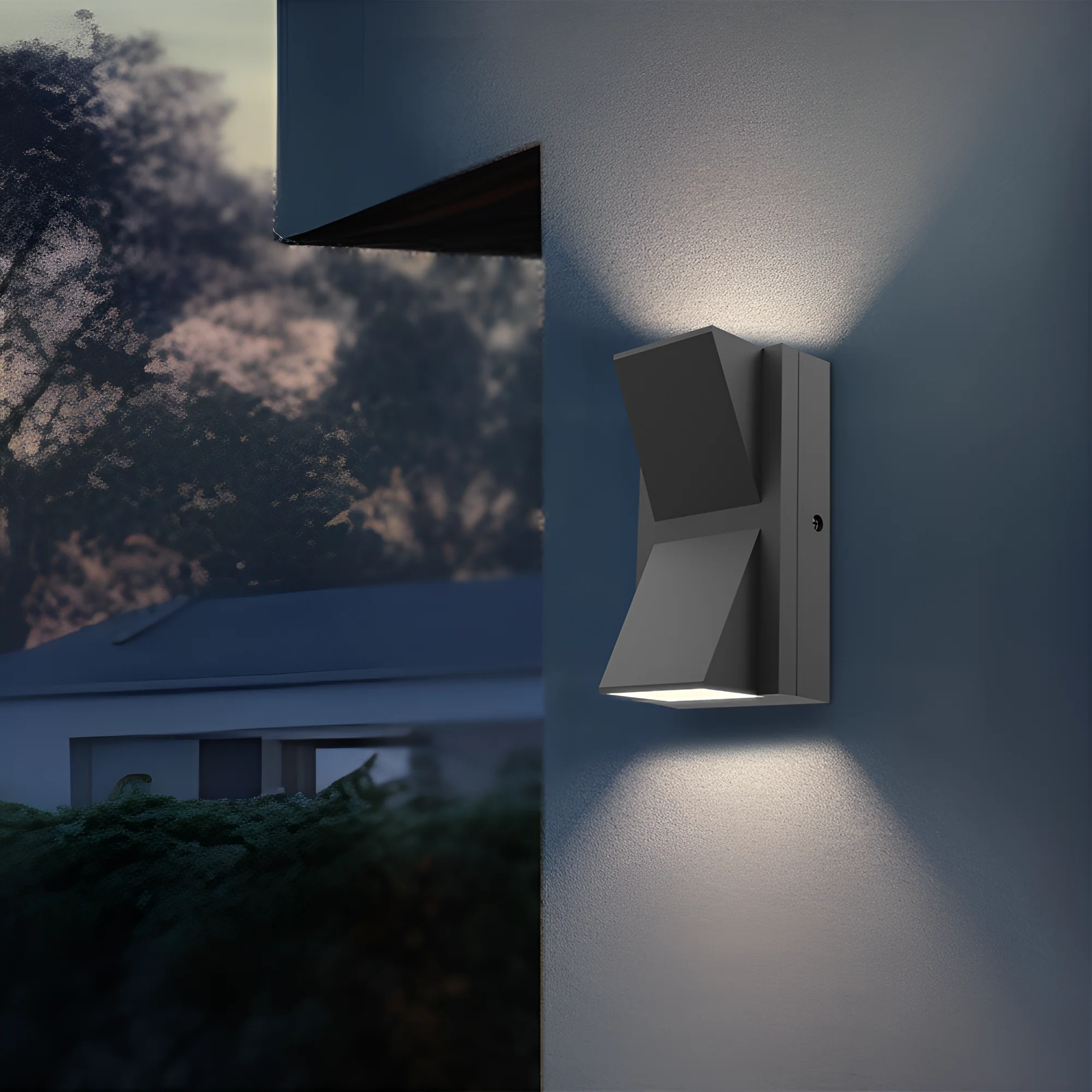 LED zidna spoljna svetiljka dvosmerna 2x6W CCT siva IP65 Braytron Vekta C