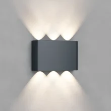 LED zidna spoljna svetiljka 6x1W CCT siva IP65 Braytron Vector B
