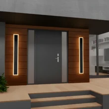 LED zidna spoljna svetiljka linijska 18W 3000K crna IP54 Braytron Line