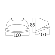 LED zidna spoljna svetiljka 7W 3000K siva IP54 Braytron Pirus S