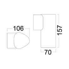 LED zidna spoljna svetiljka jednosmerna 5W 3000K siva IP54 Braytron Sirius