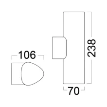 LED zidna spoljna svetiljka dvosmerna 2x5W 3000K siva IP54 Braytron Sirius