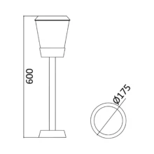 Baštenski stubić E27 600 mm Paris IP54 Braytron