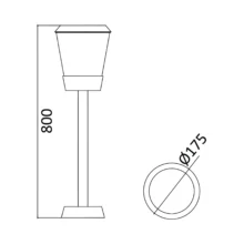 Baštenski stubić E27 800 mm Paris IP54 Braytron