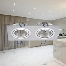 GU10 ugradna rozetna dvostruka kvadratna aluminijum Braytron Spotti