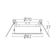GU10 ugradna rozetna okrugla bela Braytron Tetra (izrez 70 mm)