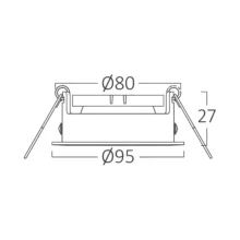 GU10 ugradna rozetna okrugla crna Braytron Tetra (izrez 80 mm)