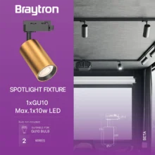 GU10 šinski reflektor monofazni zlatna Braytron Beta II