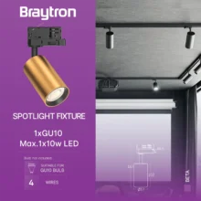GU10 šinski reflektor trofazni zlatna Braytron Beta