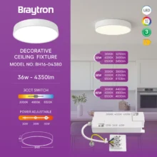 LED plafonjera okrugla Ø400 36W CCT bela Braytron Blade
