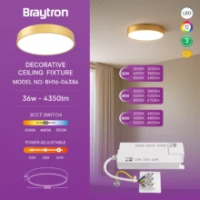 LED plafonjera okrugla Ø400 36W CCT zlatna Braytron Blade