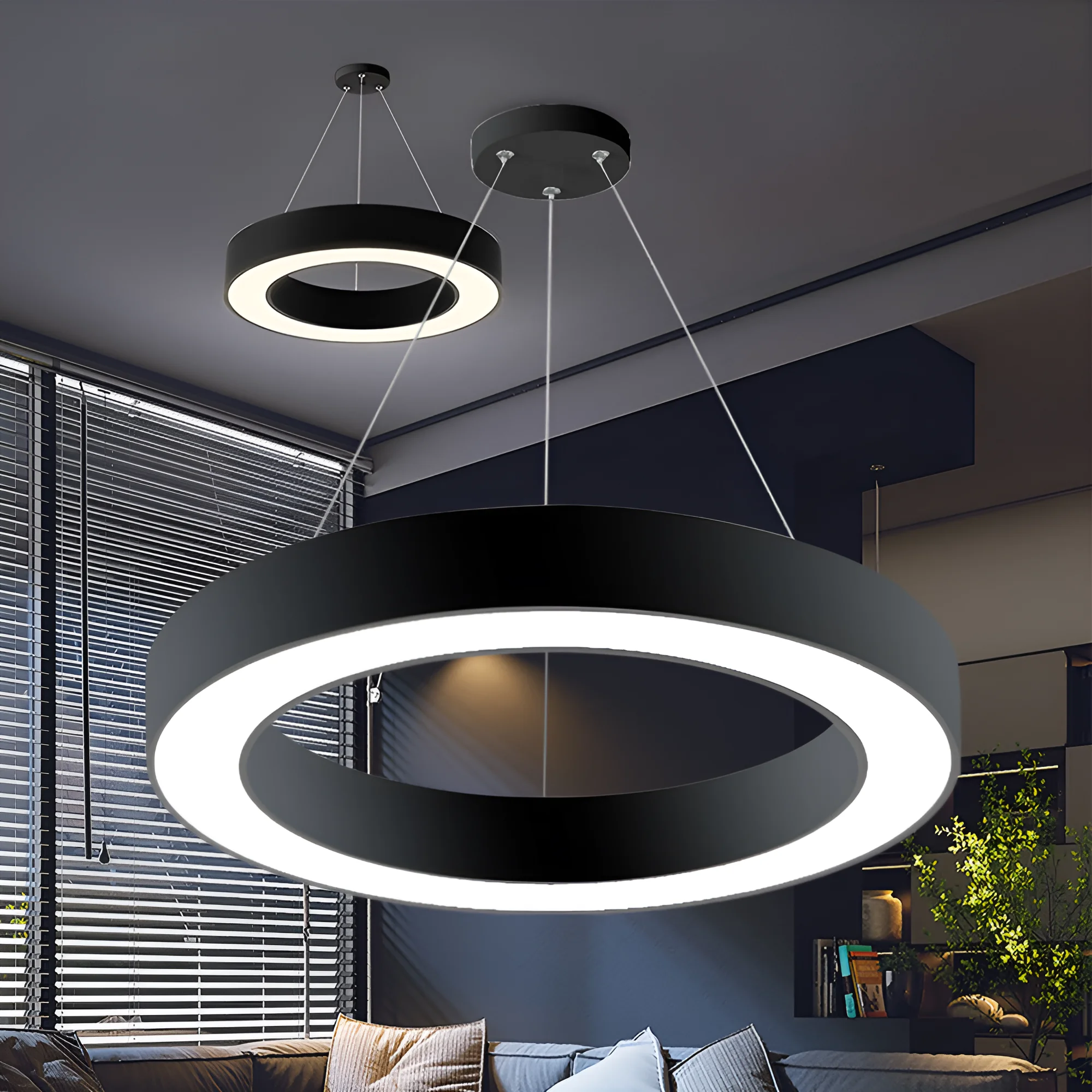 Braytron Blade viseca LED svetiljka okrugla 36 W CCT Crna